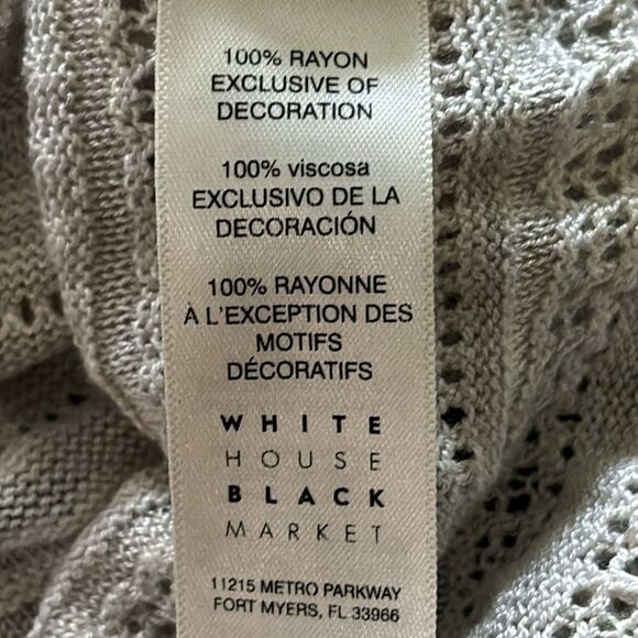 NWT White House Black Market Beaded Heather Gray Knit Top — Size L - Picture 6 of 8